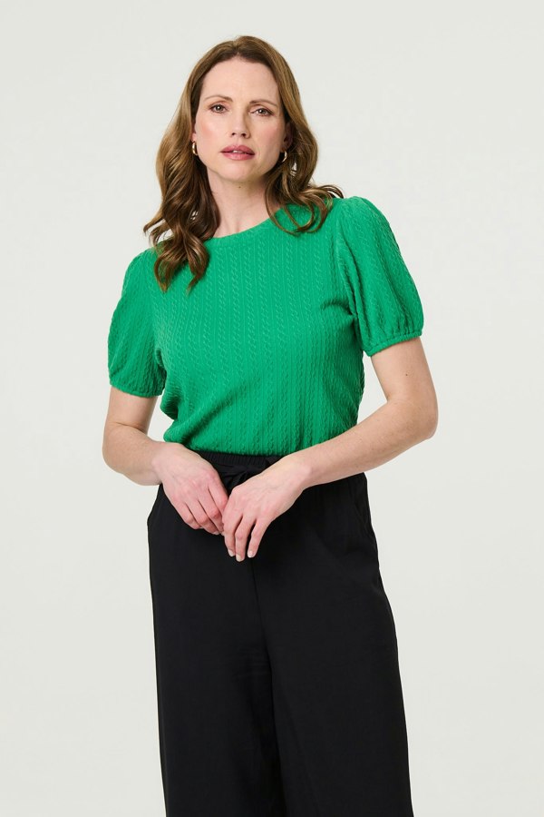 Black | High Waist Wide Leg Cropped Trousers
