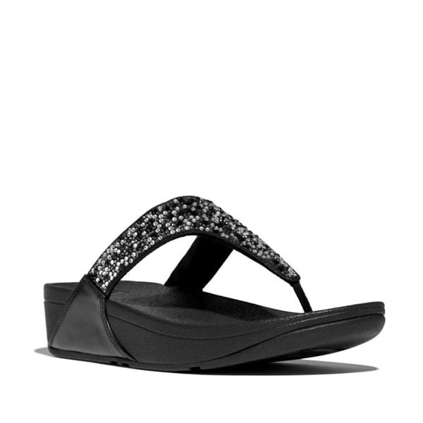 FitFlop Lulu Crystal Mix Women's Black Sandals