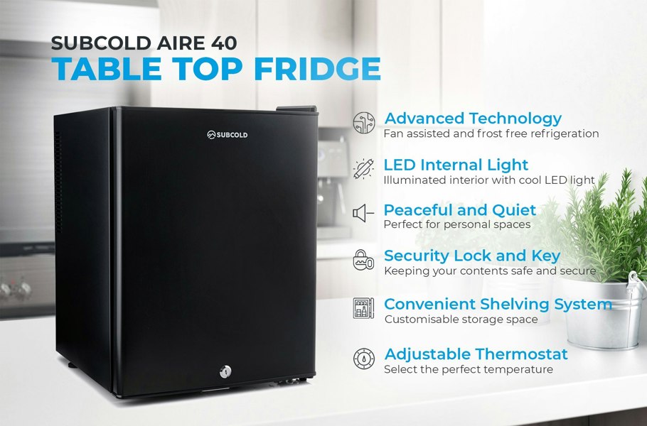 Subcold Aire40 LED Mini Fridge - Black