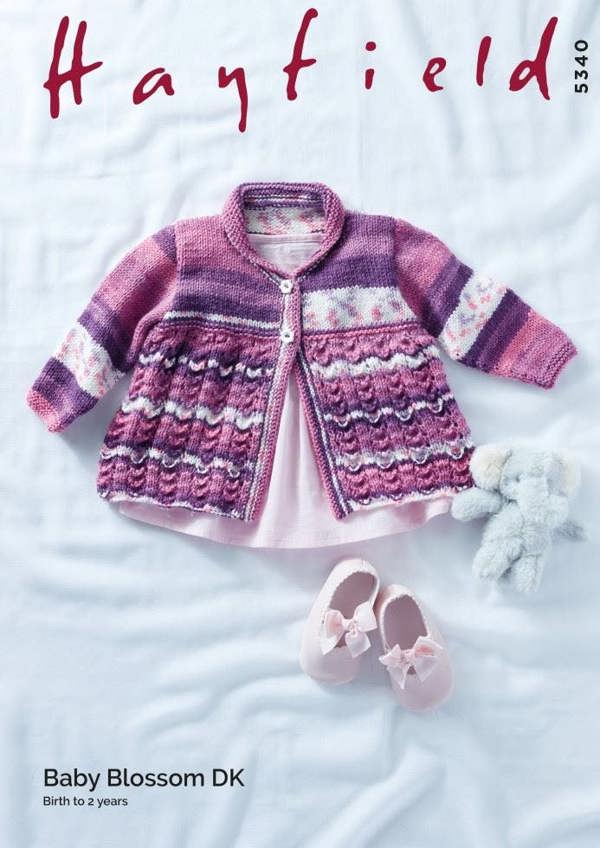 Hayfield Baby Blossom DK Knitting Pattern 5340, Coats for Baby, 0 - 2 Years