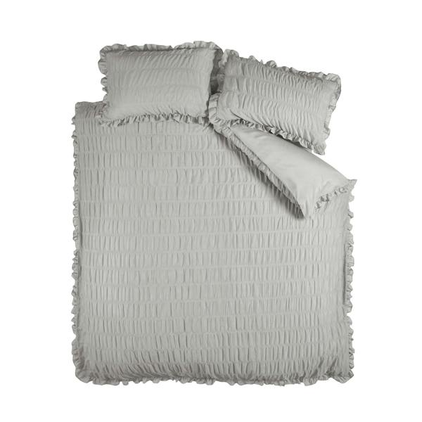 Seersucker Frill Silver Duvet Cover Set