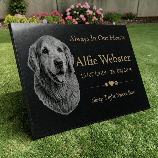 Memorials Direct Dog Memorial Granite Photo Plaque