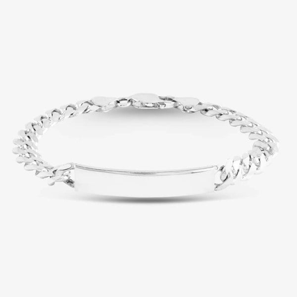 T. H. Baker Silver 7.6mm Curb ID 8.5 Inch Bracelet 8.29.4344