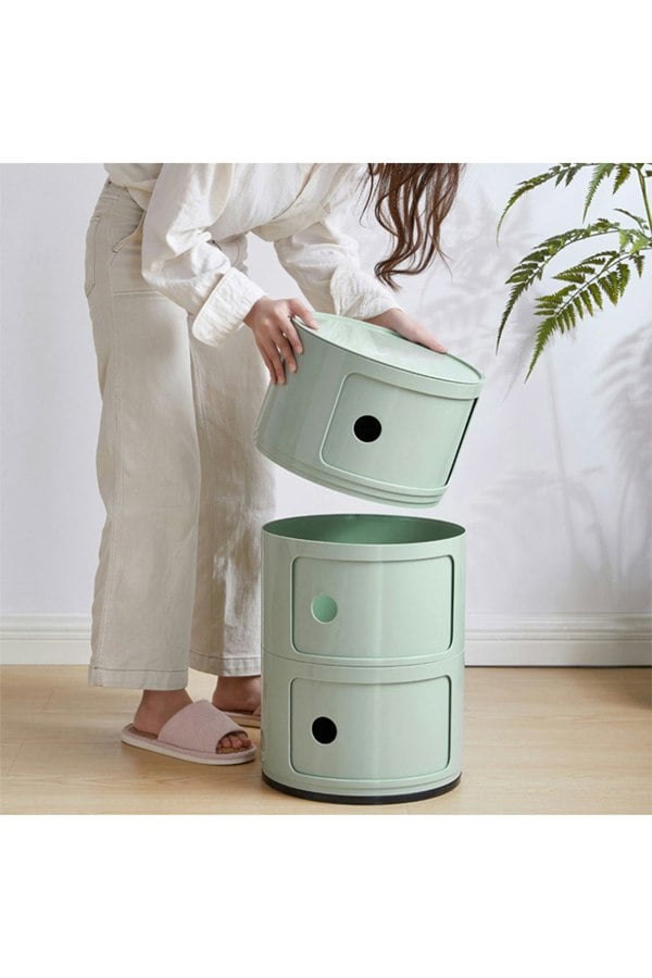 Living and Home Multi-Tiered Cylindrical Plastic Storage Drawer Unit