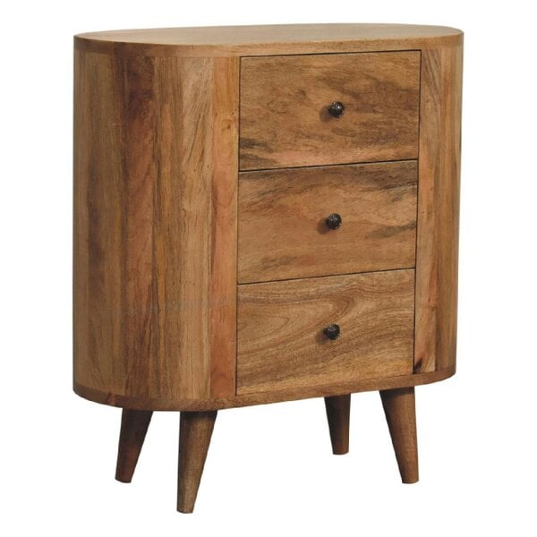 Wyld Haus Parma Mini Oak Mango Wood Cabinet 3 Drawers