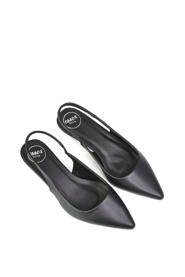 XY LONDON Pointed Toe Sling Back Kitten Heel Sandals