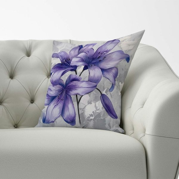 Warren Reed Purple Lilies Cushions