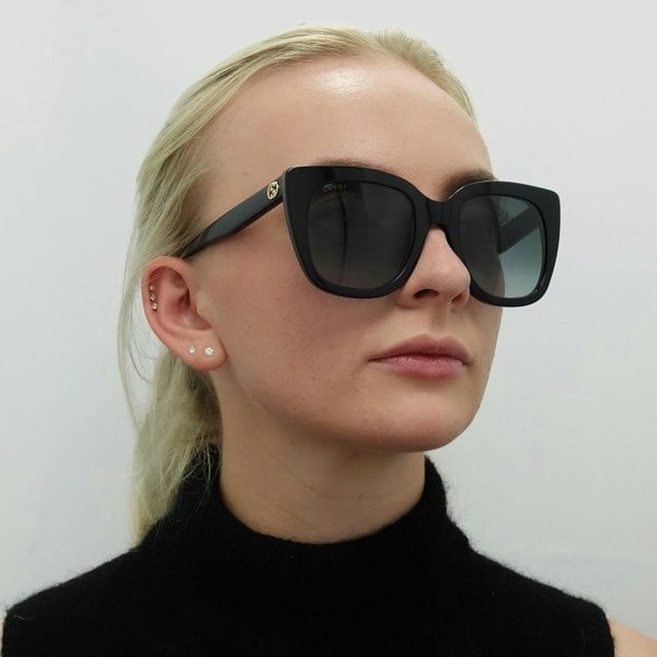 Gucci Sunglasses GG0163SN 001 Black Grey Gradient