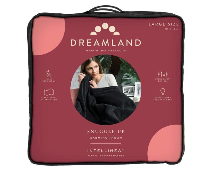 Dreamland SnuggleUp Warming Throw-Black 120X160cm