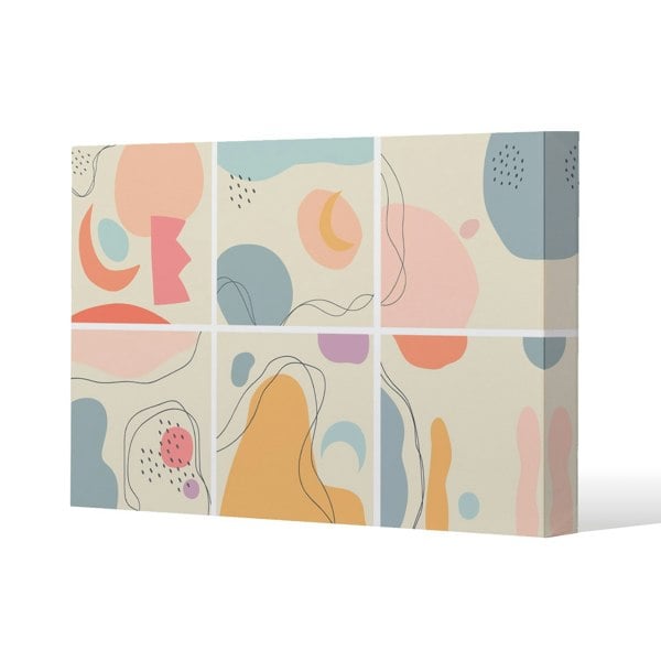 Benjamin Tate Design various shapes and doodle objects Slim Style Canvas Print  60x80cm , 15mm Slim Real wood.