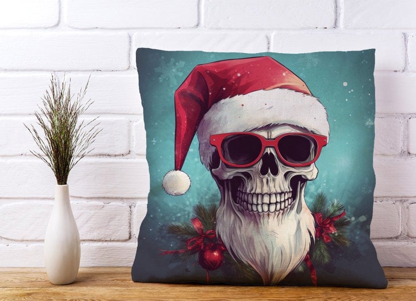 Warren Reed Santa Skull Splashart Cushions