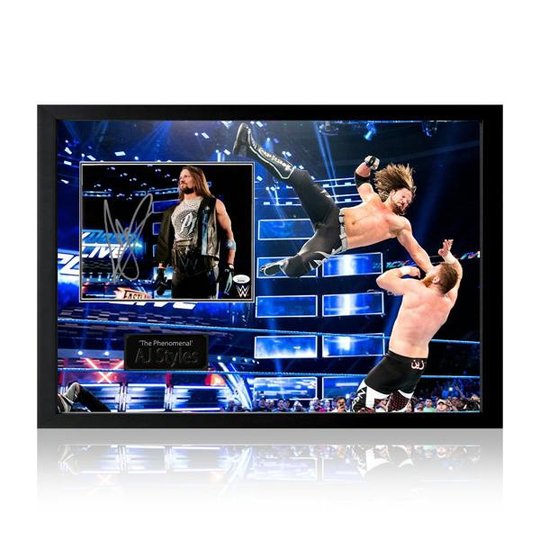 AJ Styles Signed Image Iconic Frame (JSA)