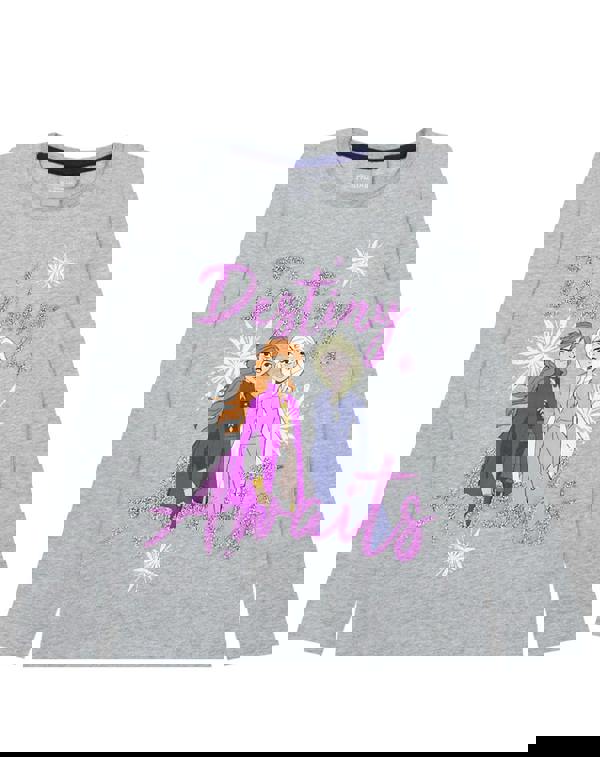 Disney Girls Grey Anna, Elsa Short Sleeved T-Shirt