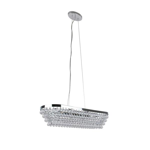Pagazzi Lighting Susanna 4 Light Polished Chrome & Jewel Bead Linear Ceiling Pendant