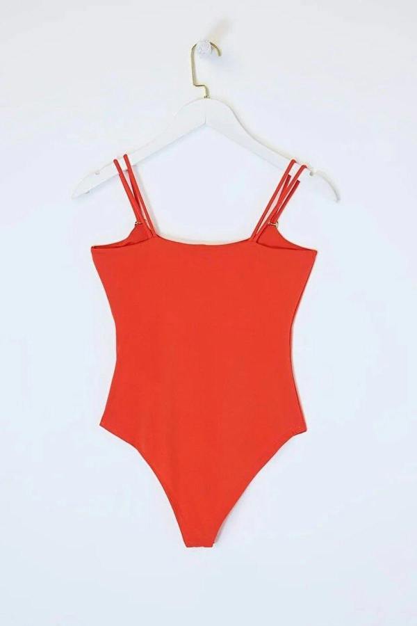 WOVCOR Fitted Sleeveless Bodysuit with Accessory Details and Snap Closure