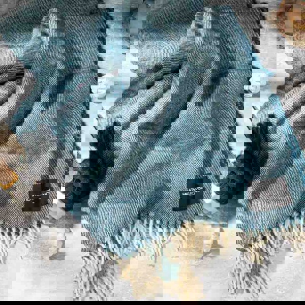 Wonderland - Alpaca & Merino Lambswool Blanket - Blue - Heating & Plumbing London - Throw