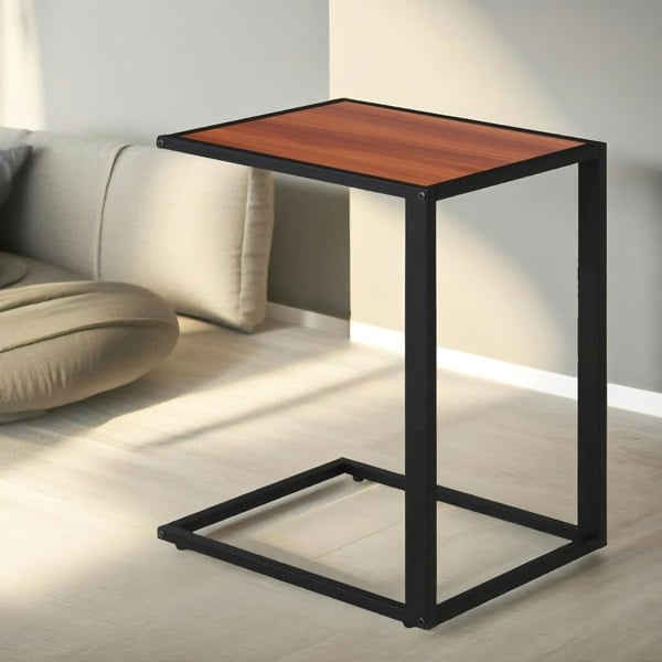 Rafaelo Mobilia Side Table C Shaped Walnut