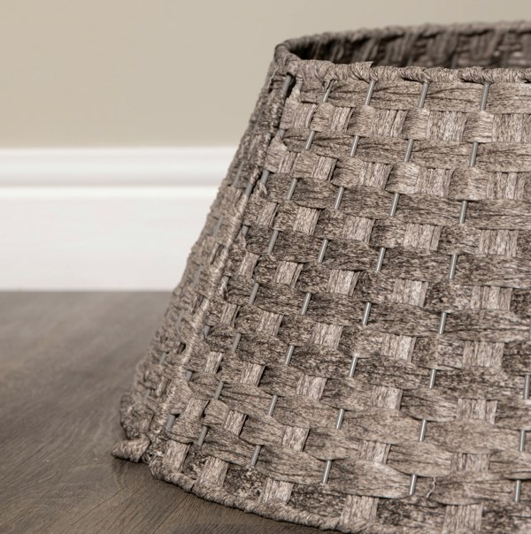 Samuel Alexander 48/70cm Samuel Alexander Large KD Plastic Wicker Rattan Woven Christmas Tree Skirt in Grey