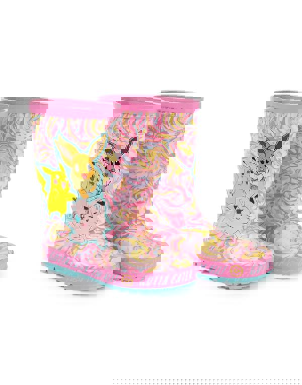 Pokemon Girls Multicoloured Multi Character Wellington Boots without Handles