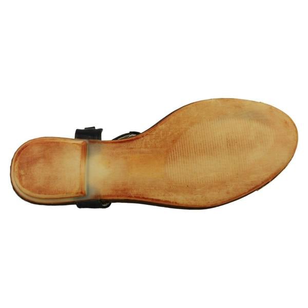 Spot On Ladies Spot On Flat Toe Post Sandal With Snake Trim