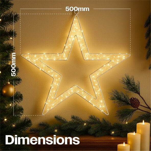 Scotts of Stow Xmas Haus Pre Lit LED Heart Shape with 5m Lead Timer Power Supply