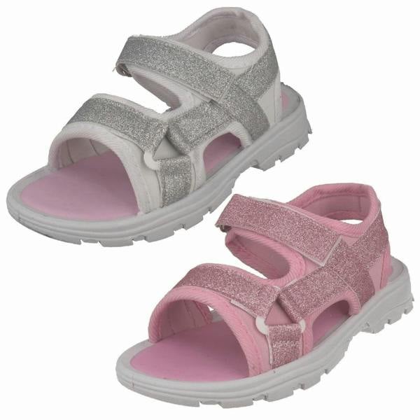 Spot On Girls Spot On Hook & Loop Strap Glitter Sandals H0366