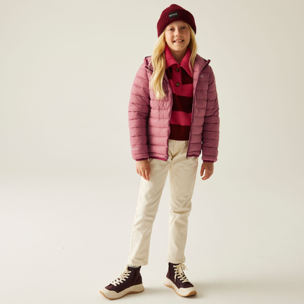 Regatta Kids Marizion Hooded Padded Jacket - Dark Pimento/Dusty Rose