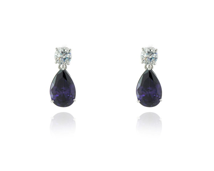 Cachet London Shade Silver Tanzanite Drop Earrings