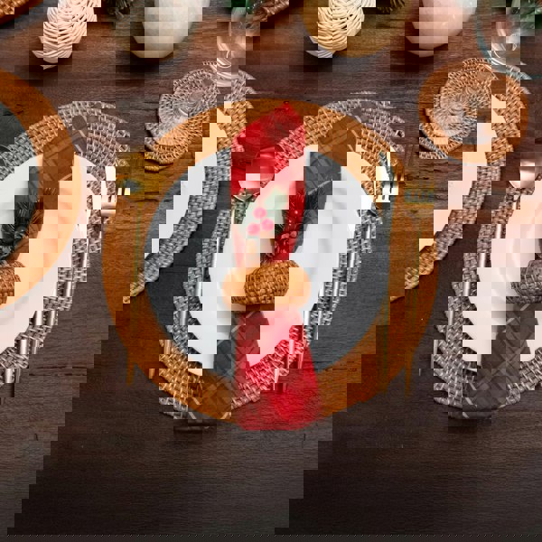 Coastal villa Homeware Round Rattan Placemats
