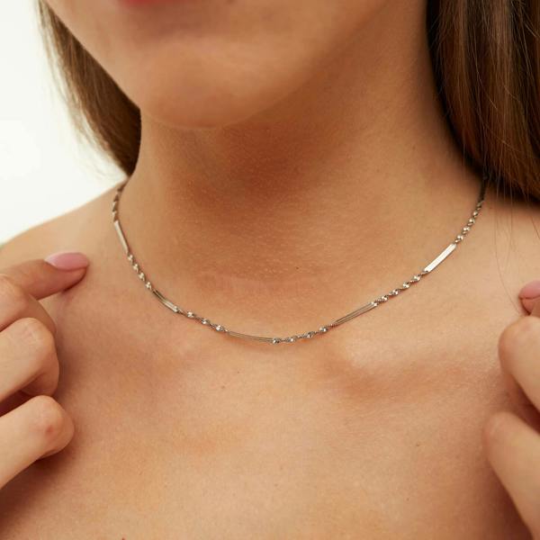 Spero London Semi Twisted and Paperclip Chain Sterling Silver Layering Necklace Set