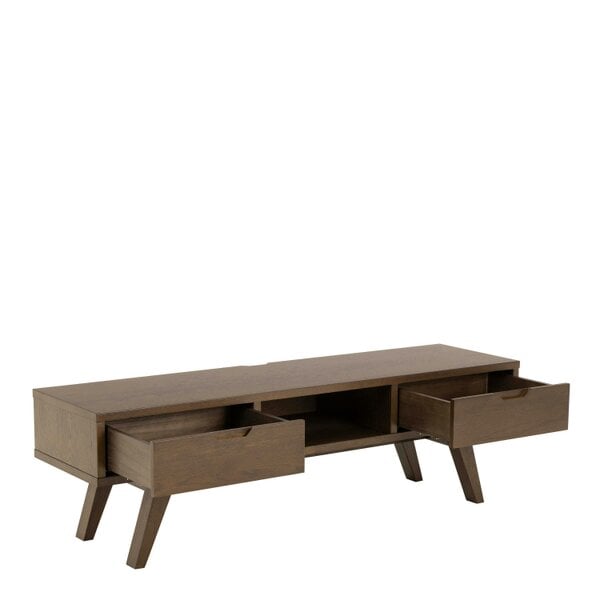 Wyld Haus Jyvaskyla Dark Oak Wood TV Unit 2 Drawers