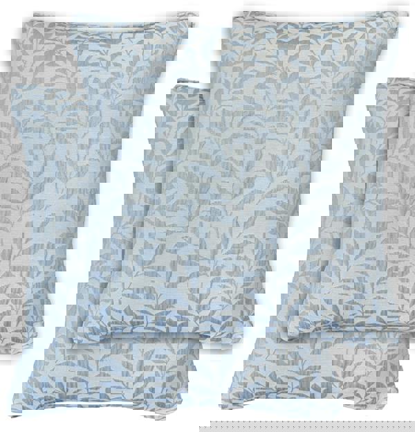 Enhanced Living Pair of Sherwood Jacquard Leaf Double Sided Zip Opening Piped Edge Cushion Covers - Cases Only