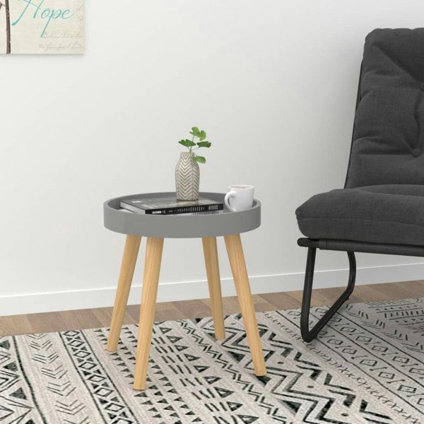 Berkfield Side Table Grey 38x38x40 cm Engineered Wood&Solid Wood Pine