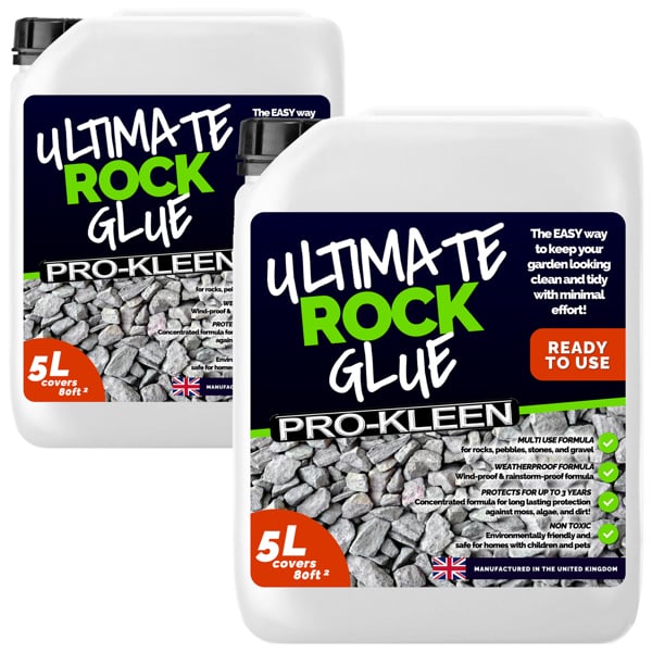 ProKleen Pro-Kleen Ultimate Rock Glue 10L (Covers 160 ft2) - Rock Glue Binder For Gravel, Stones, Slate & Mulch