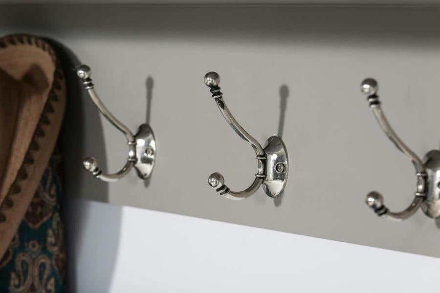 Statement Furniture Tetbury Large Hanging Shelf with White Wicker Storage Baskets