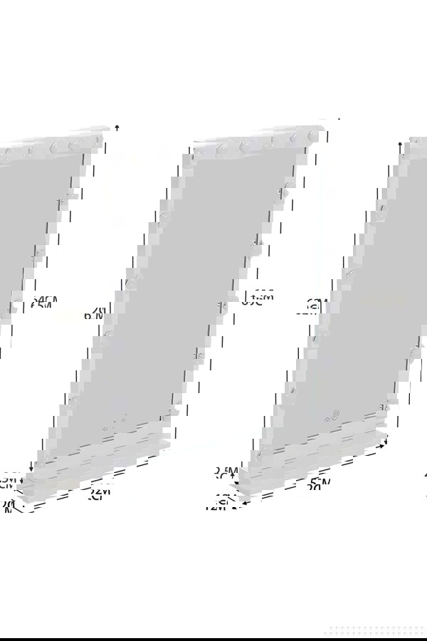 Living and Home Hollywood Lighted Rectangular 3 Lighting Modes Makeup Mirror with Base