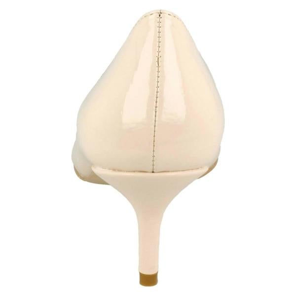 Anne Michelle Ladies Anne Michelle Kitten Heel Crinkle Patent Court Shoes