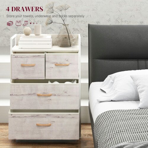 Wyld Haus Palike Grey and White Wood Effect 4 Drawer Storage Chest