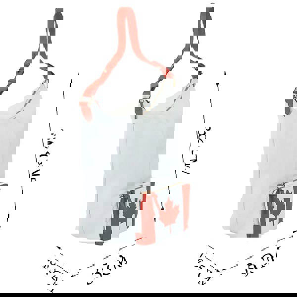 Assots London 'MAPLE' White Canadian Flag Designer Leather Tote Bag