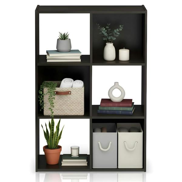 WALPLUS Durable Pelli Cubic Storage Cabinet, 3x2, Espresso for Bedroom