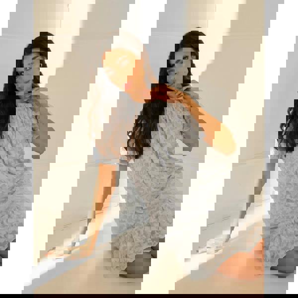 Blue Vanilla Jacquard Smock Mini Dress