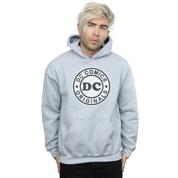 DC Comics Mens DC Originals Crackle Logo Hoodie - Sports Grey