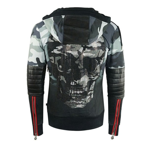 Philipp Plein Raiden Camo Zip Up Hoodie - Green