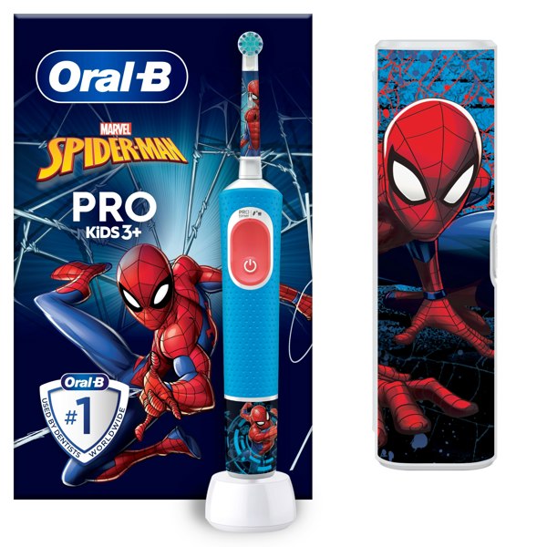 Oral-B Pro Kids Spider-Man Electric Toothbrush Designed By Braun - Blue