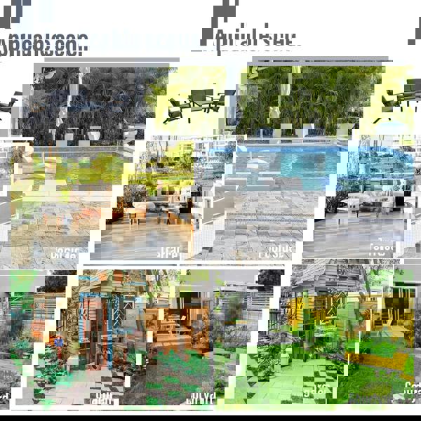 malibu aluminium 5 seat lounge set in grey with olefin cushions & syn teak arms