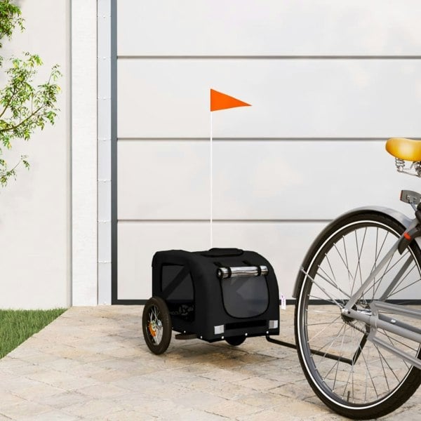 Berkfield Dog Bike Trailer Black Oxford Fabric and Iron
