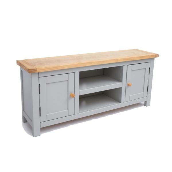 Cabinet Bits Argenta Light Grey 2 Door TV Cabinet Wood Knob
