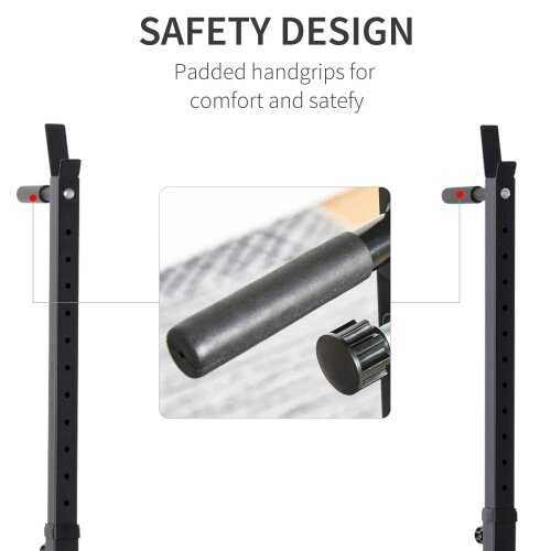 Bobobiy Barbell Rack, Width and Height Adjustable Dip Stand, Bench Press Rack for Home Gym Weight Lifting Fitness Workout, Max Load 150kg