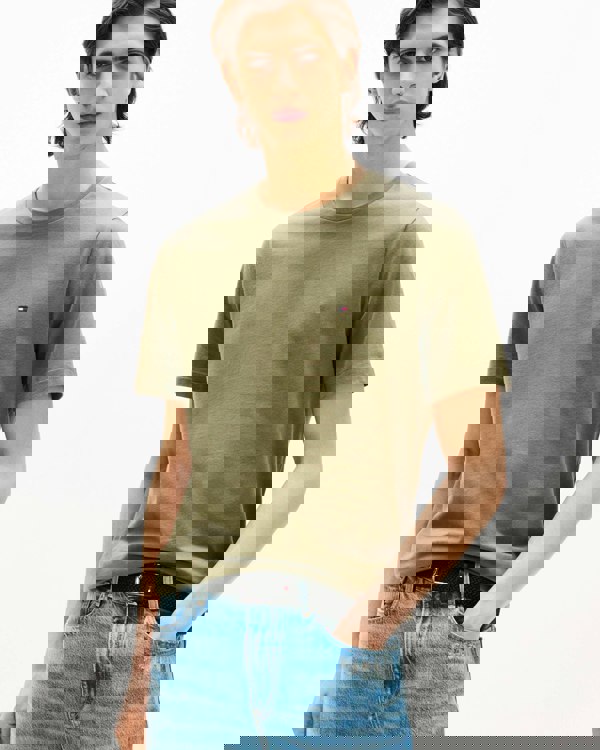 Tommy Hilfiger Essential Seasonal Regular Fit Solid Mens T-Shirt - Battle Green