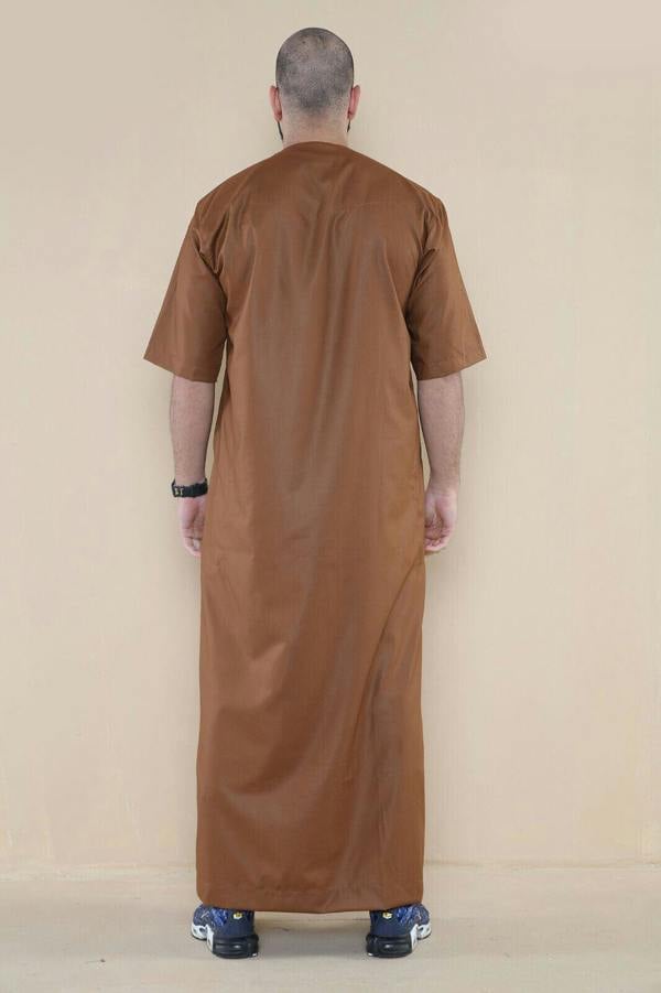 Infinity Leather Mens Thobe Jubba Islamic Arab Moroccan Saudi Zipped Kaftan Arab Robe